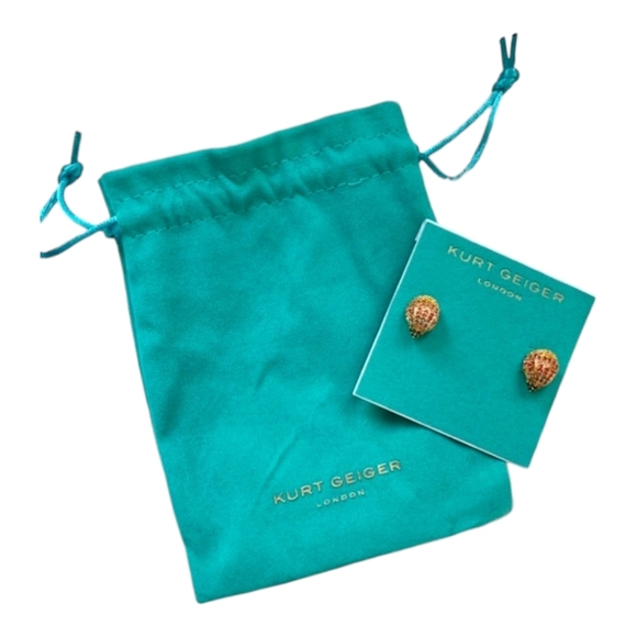 🌈 🔹Kurt Geiger multicolo Crystal  rainbow small pave eagle stud Dome Earrings - Picture 7 of 9